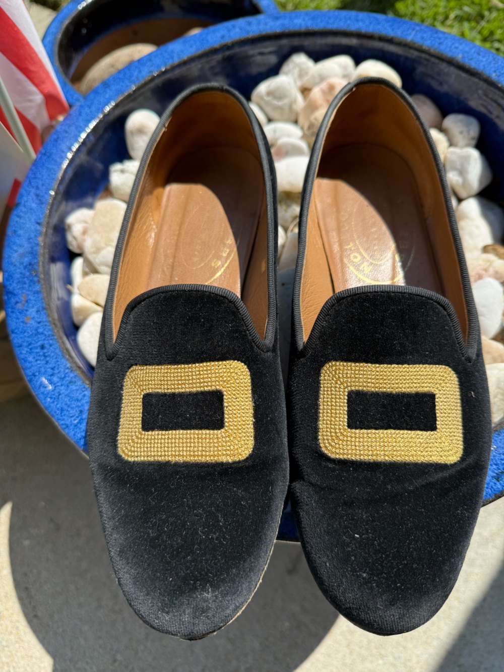 Stubbs and Wootton 8.5 black velvet shoes